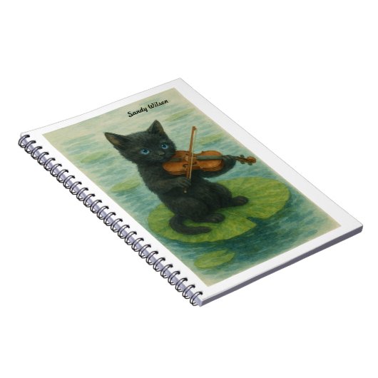 Wonky Zoo Black Kitty Spiral Photo Notebook Notizblock (Rechte Seite)