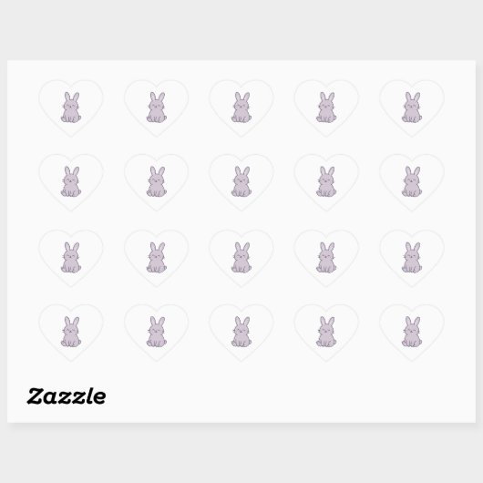 Wonky Zoo Bunny Heart Sticker (Blatt)