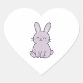 Wonky Zoo Bunny Heart Sticker (Vorderseite)