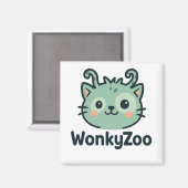 Wonky Zoo Cat Magnet | Funny Kühlschrank Decor (Vorderseite/Rückseite)