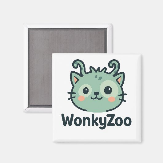 Wonky Zoo Cat Magnet | Funny Kühlschrank Decor (Vorderseite/Rückseite)