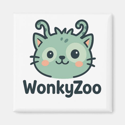 Wonky Zoo Cat Magnet | Funny Kühlschrank Decor (Vorne)