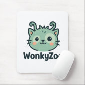 Wonky Zoo Cat Mousepad | Funny Desk Zubehör (Mit Mouse)
