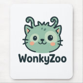 Wonky Zoo Cat Mousepad | Funny Desk Zubehör (Vorne)