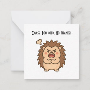 Wonky Zoo Christmas Moody Igel - Flachbildschirm Mitteilungskarte