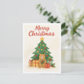 Wonky Zoo Christmas Postcard Postkarte (Stehend Vorderseite)