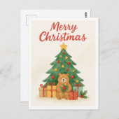 Wonky Zoo Christmas Postcard Postkarte (Vorne/Hinten)