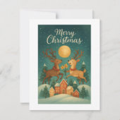 Wonky Zoo Christmas Postcard - Rentiers Feiertagskarte (Vorderseite)