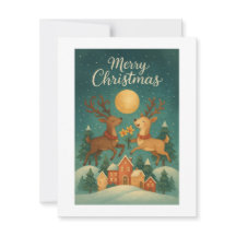 Wonky Zoo Christmas Postcard - Rentiers