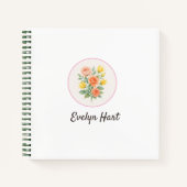 Wonky Zoo Floral Spiral Notebook Notizblock (Vorderseite)