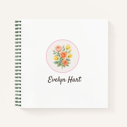 Wonky Zoo Floral Spiral Notizbuch (Vorderseite)