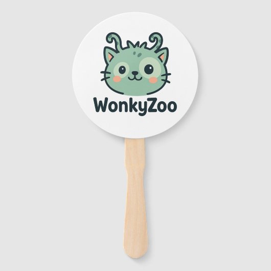 Wonky Zoo Katzenhandfans Fächer (Vorderseite)
