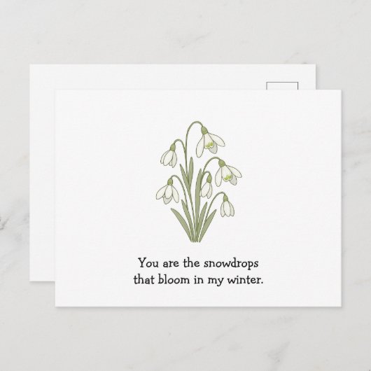 Wonky Zoo Lovely Snowdrops Postkarte (Vorne/Hinten)