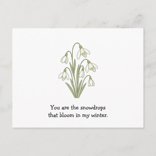 Wonky Zoo Lovely Snowdrops Postkarte (Vorderseite)