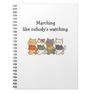 Wonky Zoo marschierende Katzen Spiral-Notizbuch Notizblock