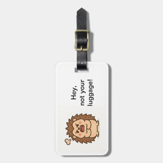 Wonky Zoo Moody Igel Gepäckmarke Gepäckanhänger (Vorderseite vertikal)