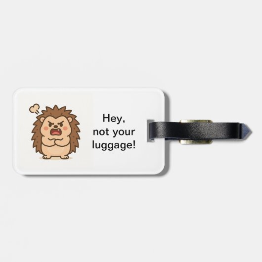 Wonky Zoo Moody Igel Gepäckmarke Gepäckanhänger (Rückseite horizontal)