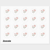 Wonky Zoo Peonies Classic Round Sticker (Blatt)