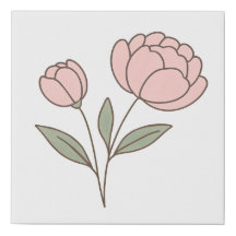 Wonky Zoo Peonies Imitats überwölbte Canvas Print