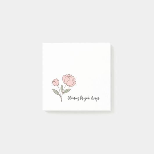 Wonky Zoo Peonies Nachhinweise Post-it Klebezettel (Vorderseite)