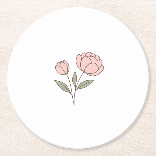 Wonky Zoo Peonies Paper Untersetzer (Vorderseite)