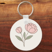 Wonky Zoo Peonies Schlüsselanhänger (Rückseite)