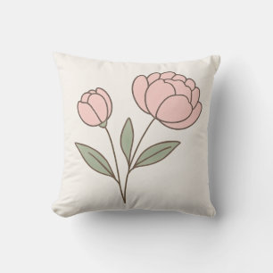 Wonky Zoo Peonies Throw Kissen