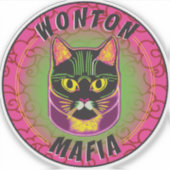 Wonton Mafia Cat Sticker (Vorderseite)