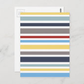 wonz Streifen nautisch nach Shirt zum Design Postkarte (Vorne/Hinten)