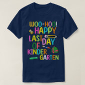 Woo-hoo! Alles Gute zum letzten Kindergarten-Sonne T-Shirt (Design vorne)