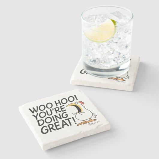 WOO HOO! DU MACHST GROSS! Sandra Boynton Steinuntersetzer (Seitenansicht)