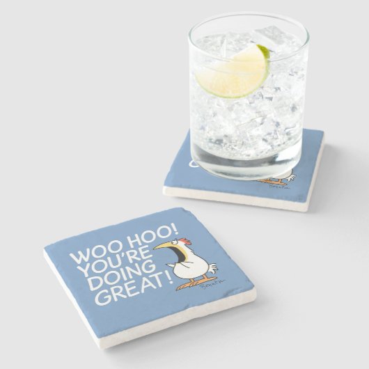 WOO HOO! DU MACHST GROSS! Sandra Boynton Steinuntersetzer (Seitenansicht)