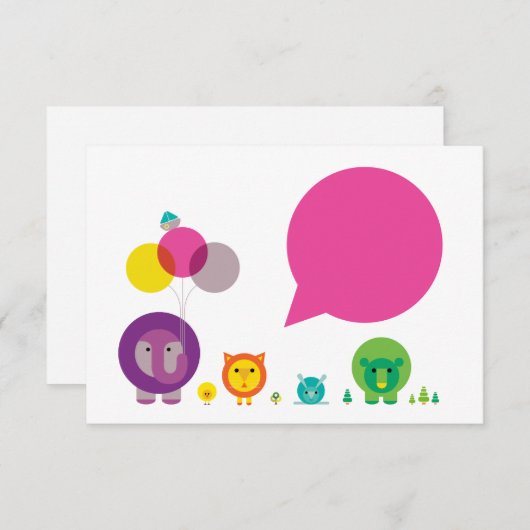 Woo-Hoo! Zoo Fiesta Note Card Mitteilungskarte (Vorne/Hinten)