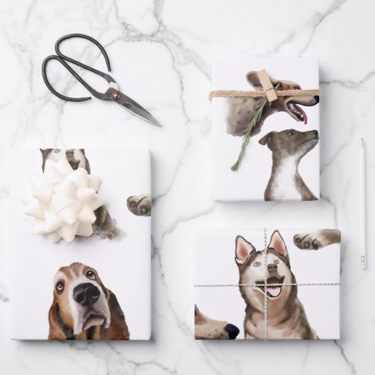 Woo lasse die Hunde aus Geschenkpapier Set (Vorderseite)