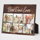 Wood 6 Photo Collage Best Dad Ever Custom Modern Fotoplatte (Seite)