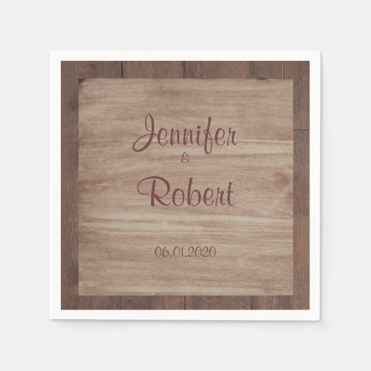 Wood and Birch Country Wedding Napkin Serviette (Vorderseite)