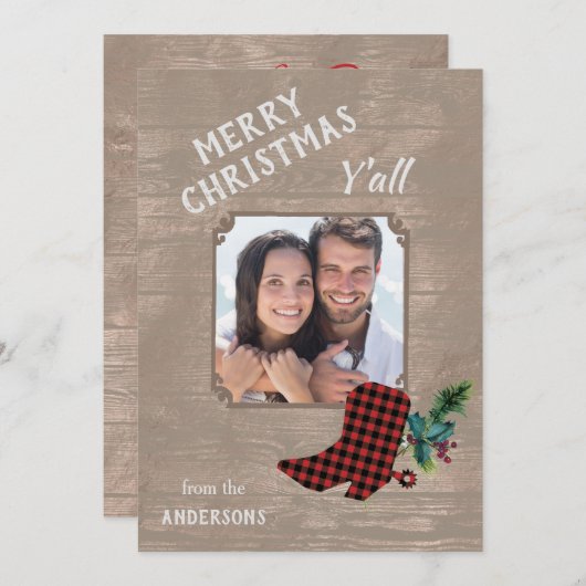 Wood and Boot Western Thema Weihnachten (Vorne/Hinten)