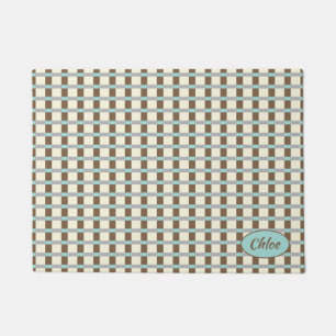 Wood and Seaweed Plaid Dog Fußmatte