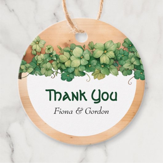 Wood and vine St Patricks Day Irische Hochzeit Geschenkanhänger (Vorderseite)