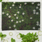Wood Anemone Forest Floor, Nature Botanical Spring Geschirrtuch (Gefaltet)