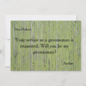 Wood Background Werden Sie mein Trauzeuge? Einladung (Rückseite)
