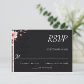 Wood Bamboo Pink Sakura Cherry Blossom Hochzeit RSVP Karte (Stehend Vorderseite)