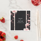 Wood Bamboo Pink Sakura Cherry Blossom Hochzeit Serviette (Beispiel)