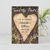 Wood Bark Baby Atemherz Rustikale Hochzeit Save The Date (Stehend Vorderseite)
