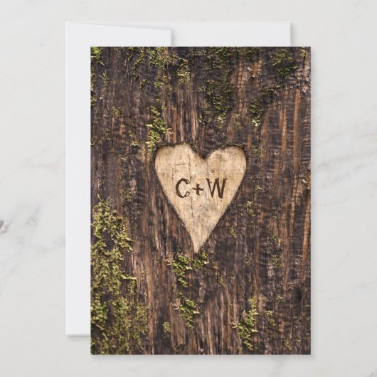 Wood Bark Baby Atemherz Rustikale Hochzeit Save The Date (Rückseite)