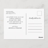 Wood Bark Heart Baby-Hochzeit retten das Datum Postkarte (Rückseite)