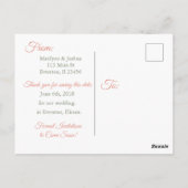 = Wood Birdcage Wedding Save the Date Postcard Postkarte (Rückseite)