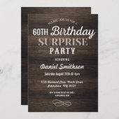 Wood Birthday Überraschung Rustikale Mens Frauen e Einladung (Vorne/Hinten)
