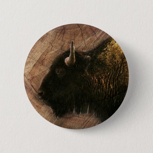 Wood Bison Buffalo Button (Vorderseite)