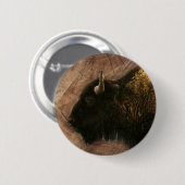 Wood Bison Buffalo Button (Vorne & Hinten)